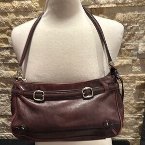 Etienne Aigner brown leather handbag loads of pockets Vintage